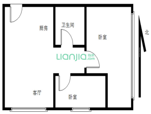 万达御湖公馆 2室1厅 南