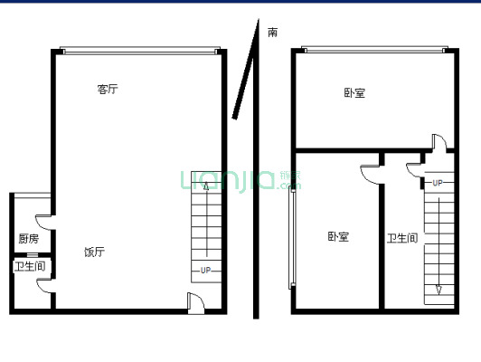 香缤时代园 2室1厅 东南