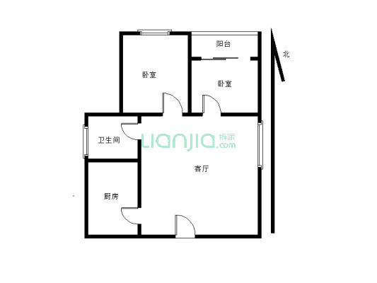 龙光城南三期 2室1厅 东北