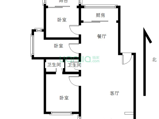 天宝花园二期 3室2厅 西南 北