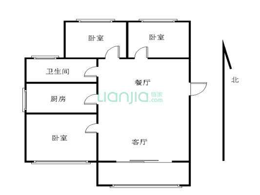 钟山花园城博雅居 3室2厅 南 北