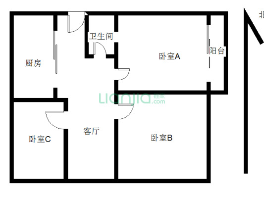 1号线玄武门地铁口 湖南路商圈三房 全明格局 采光不档