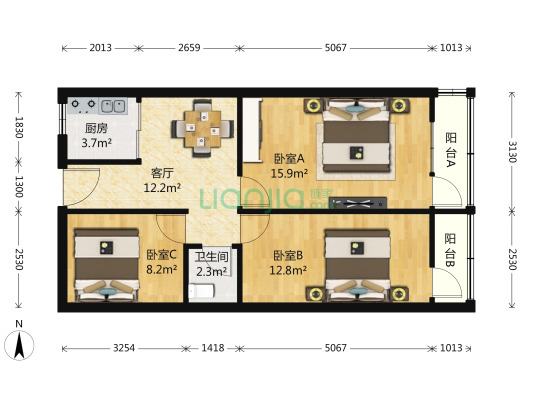 红联北村 东西通透三居室 满五唯一  业主诚心卖