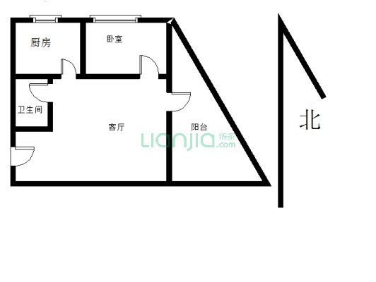 太阳国际公寓 1室1厅 东南