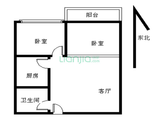 有独立厨房和卫生间，厨房带天然气，户型方正