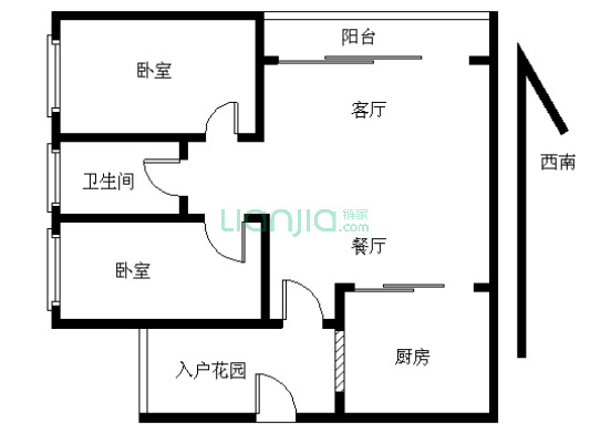 恒大御湖方正两房通车库，西南朝向，中间楼层