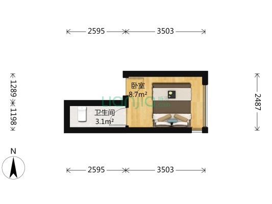 荣丰2008开间 东向 高楼层无遮挡 满五年 业主诚售