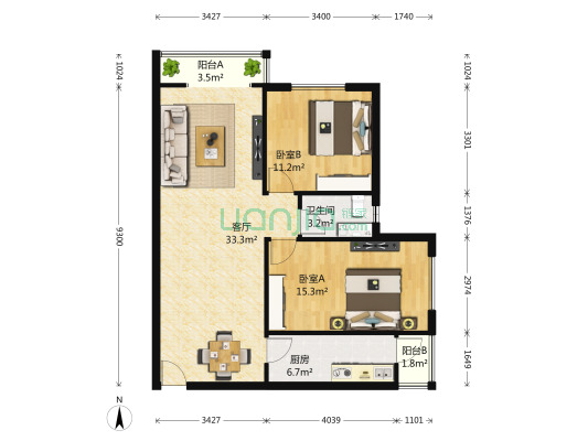 万家丽南路 高桥商圈 下楼就是地铁 自住装修 拎包入住