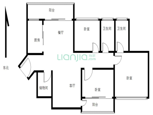 凯旋国际三房，户型格局好，通风采光俱佳，近南城CBD