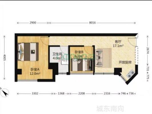 此房电梯高层住宅 视野宽广 全明格局