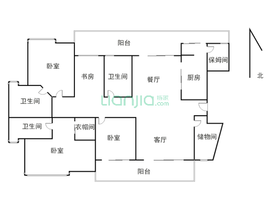 香蜜湖水榭花都 4室2厅 南