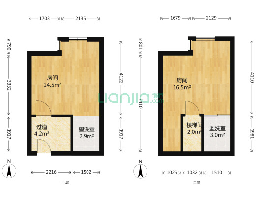 建邦时代汇 跃层户型 利用率比较高 精装修