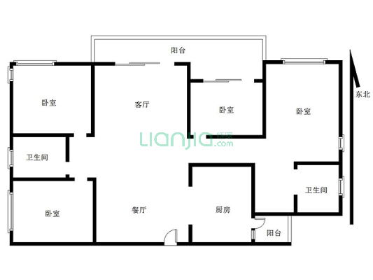 星河丹堤F区 4室2厅 北