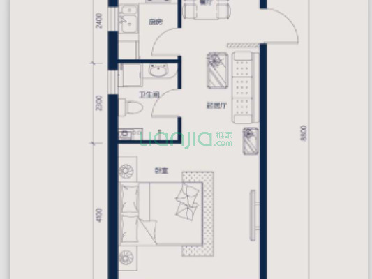 玉祥明居 南向精装小户型 拎包入住 采光好 未住过