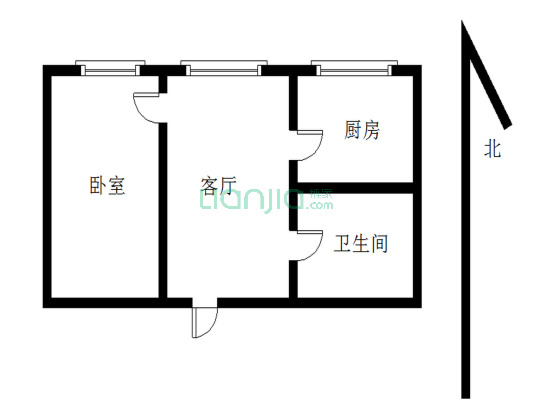 信达西山银杏  正规一室一厅  户型方正  采光无遮挡