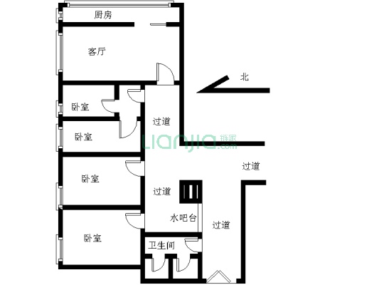 云顶同创汇西座 3室1厅 东 北