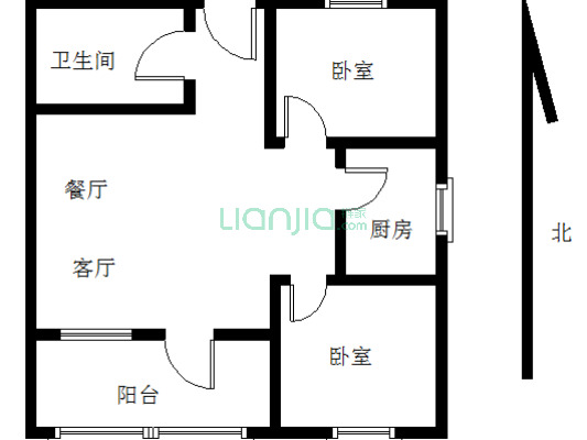 莲岳里小区 正规两房 厅带阳台朝南 采光足