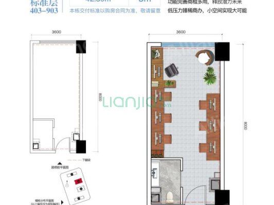 融创孔雀镇 1室1厅 南