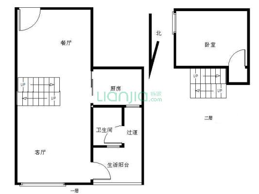 星河传说迪纳公寓 1室2厅 北