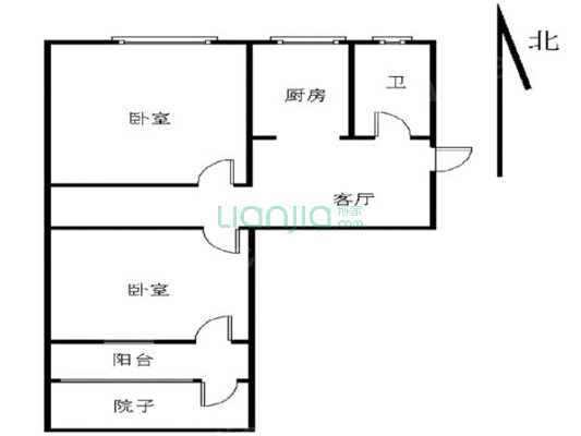 百子亭后 2室1厅 南 北