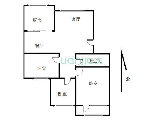 卧龙花园二区  南北通透 三室朝阳 能上學 采光好