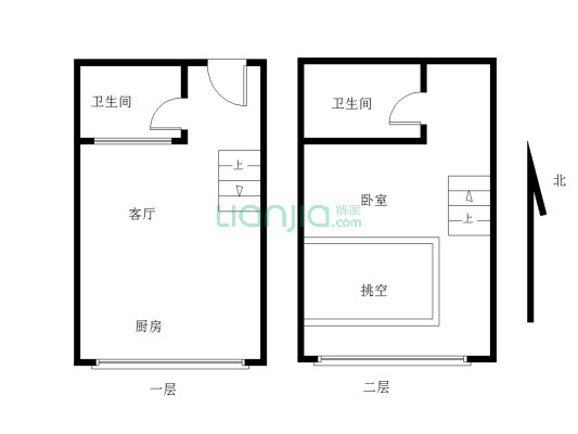 满二精装修2房，买一层用二层。