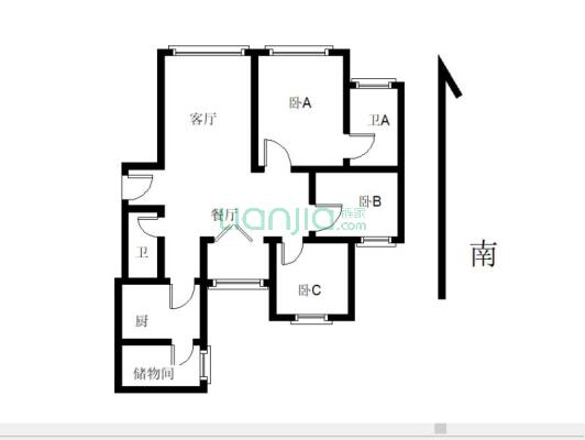 世茂滨江新城 3室2厅 南