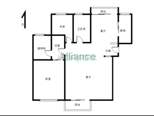 清风苑 3室2厅 南 北