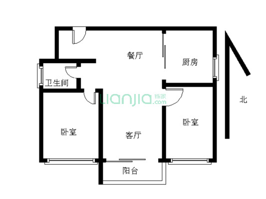 星河丹堤F区 2室1厅 南