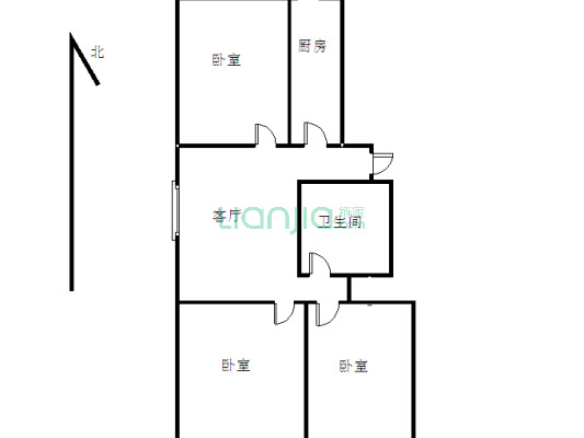 舜清苑北区 3室1厅 南 北