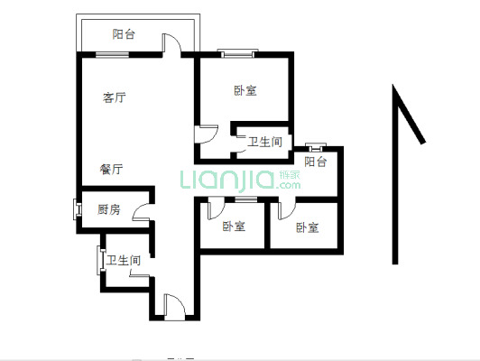 空户，电梯三房，朝南稀有户型，位置好。