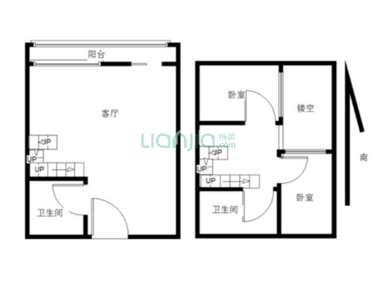 碧桂园中心 2室1厅 南