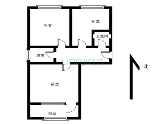 三义庙北 3室1厅 南 北 西