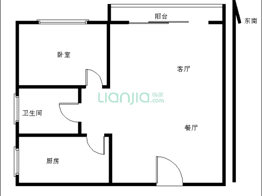 星河传说迪纳公寓 1室2厅 北