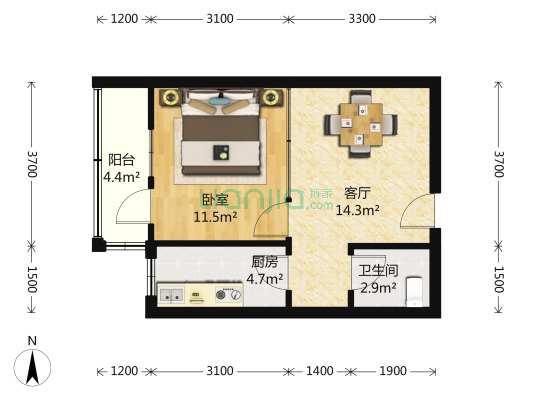 中关村  满五年唯一  大一居  业主诚意出售  看房随时