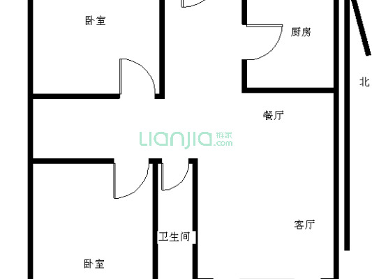 高层两房朝南户型，视野开阔，通风好