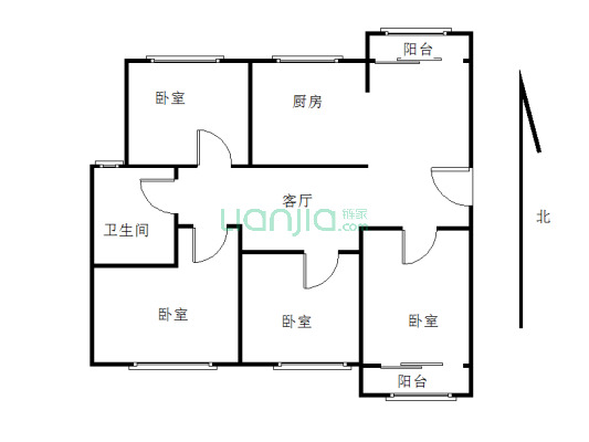 翰香苑 3室2厅 南