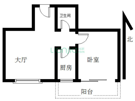 槟榔花园 1室1厅 北