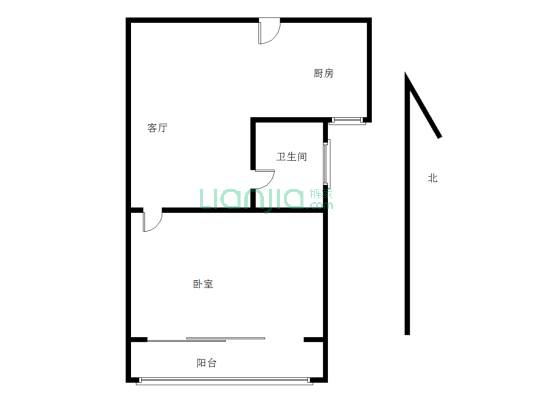 国贸公寓 1室1厅 南