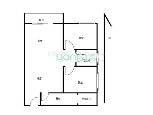 客厅带阳台，户型方正，全明户型，无遮挡