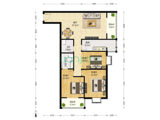 满五年商品，东南向，户型方正，居住舒适，交通便利