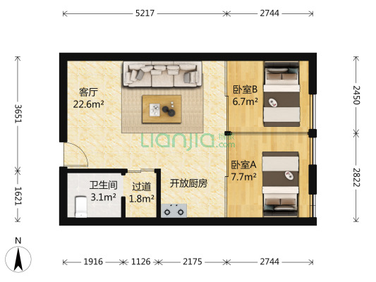 万泉新新家园 满两年 东向一居室 带书房户型 高楼层